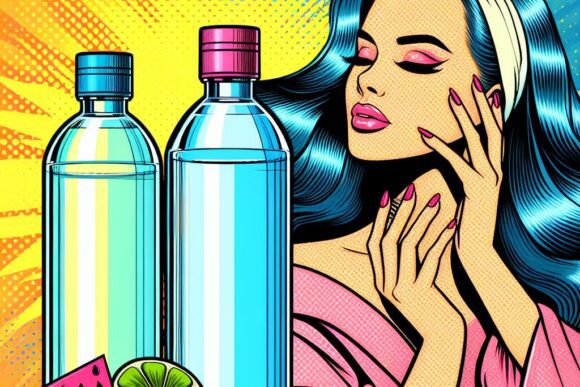 Бутилированная вода и реклама / Bottled water and advertising — created by AI