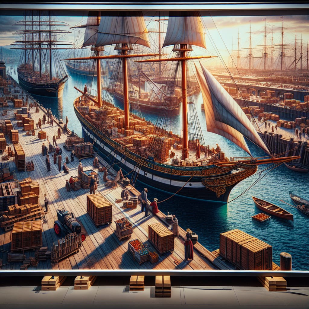 Торговый корабль - кофе / Cofee - sailboat — creator.nightcafe.studio