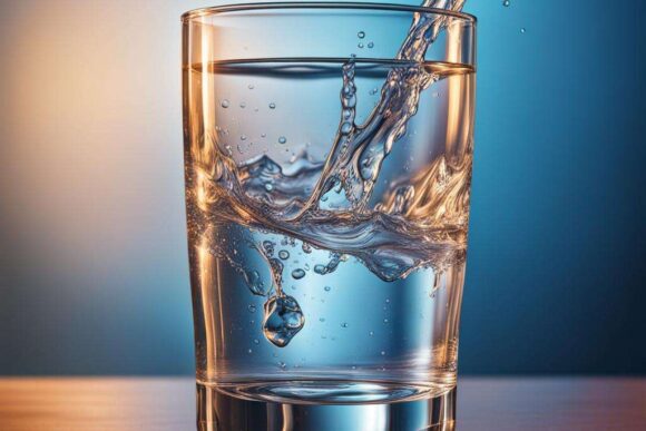 Шунгитовая вода - шунгит и вода Стакан с водой / Glass with water - creator.nightcafe.studio