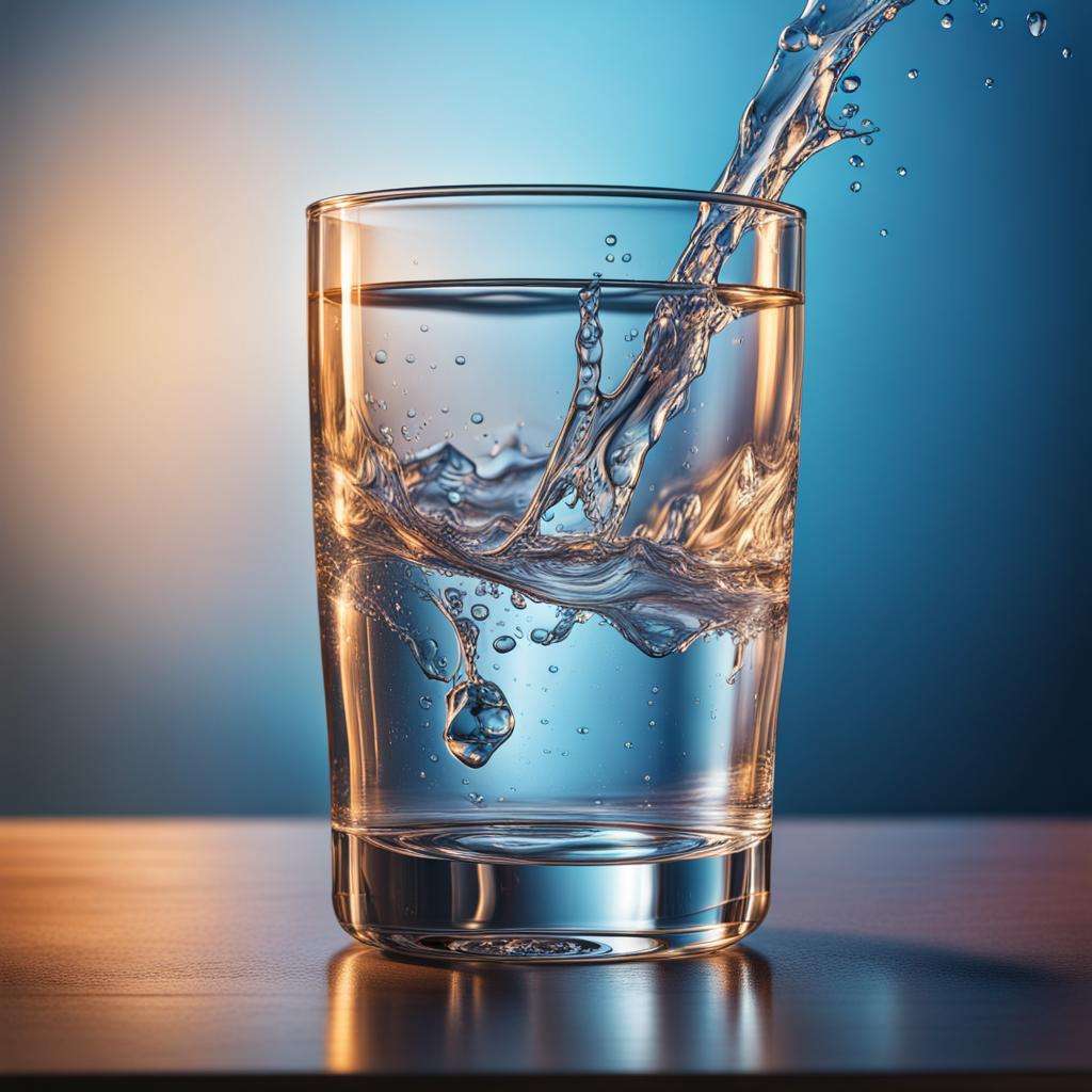 Стакан с водой / Glass with water - creator.nightcafe.studio