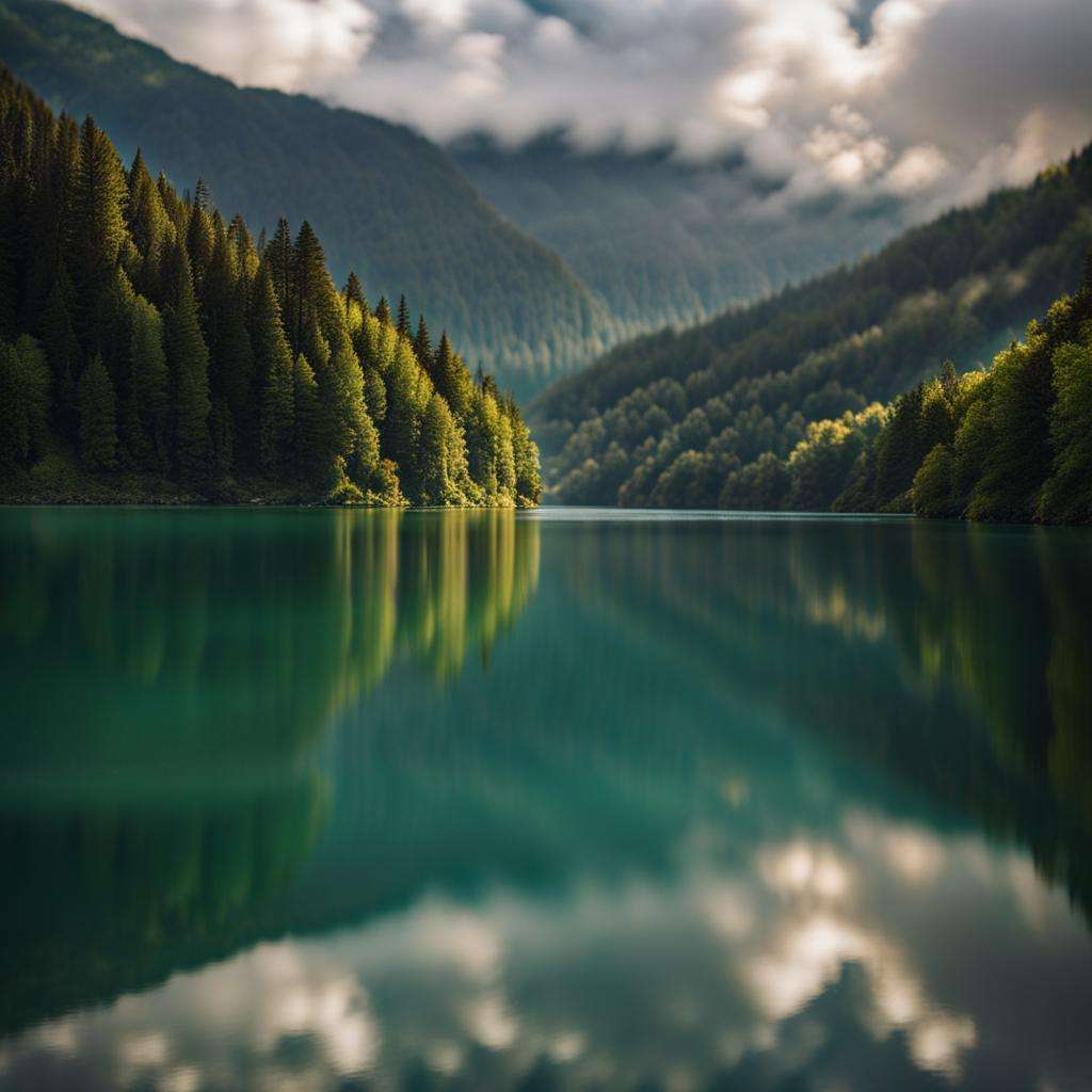 Озеро Рица – земной рай среди гор Абхазии Озеро Рица / Lake Ritsa - creator nightcafe.studio