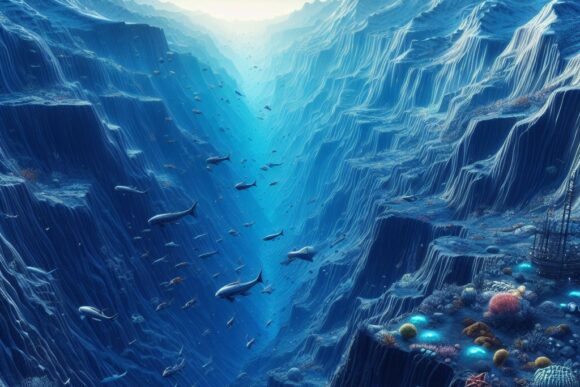 Марианская впадина - Марианский желоб / Mariana trench - created by AI