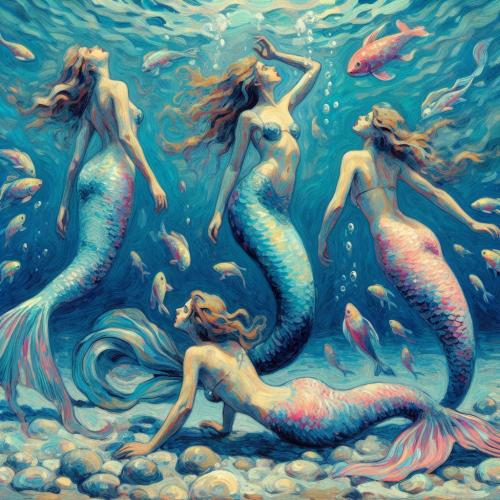 Русалки / Do mermaids exist today — created by AI