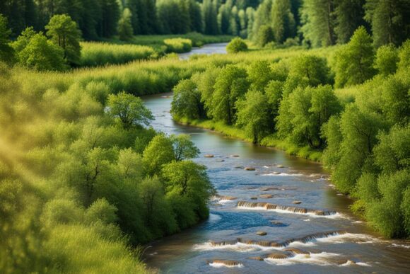 Река в Украине в июле / river Ukraine July — created by AI