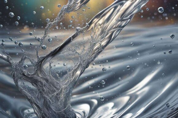 Серебряная вода - гармония воды и серебра Серебряная вода / Silver water — creator.nightcafe.studio