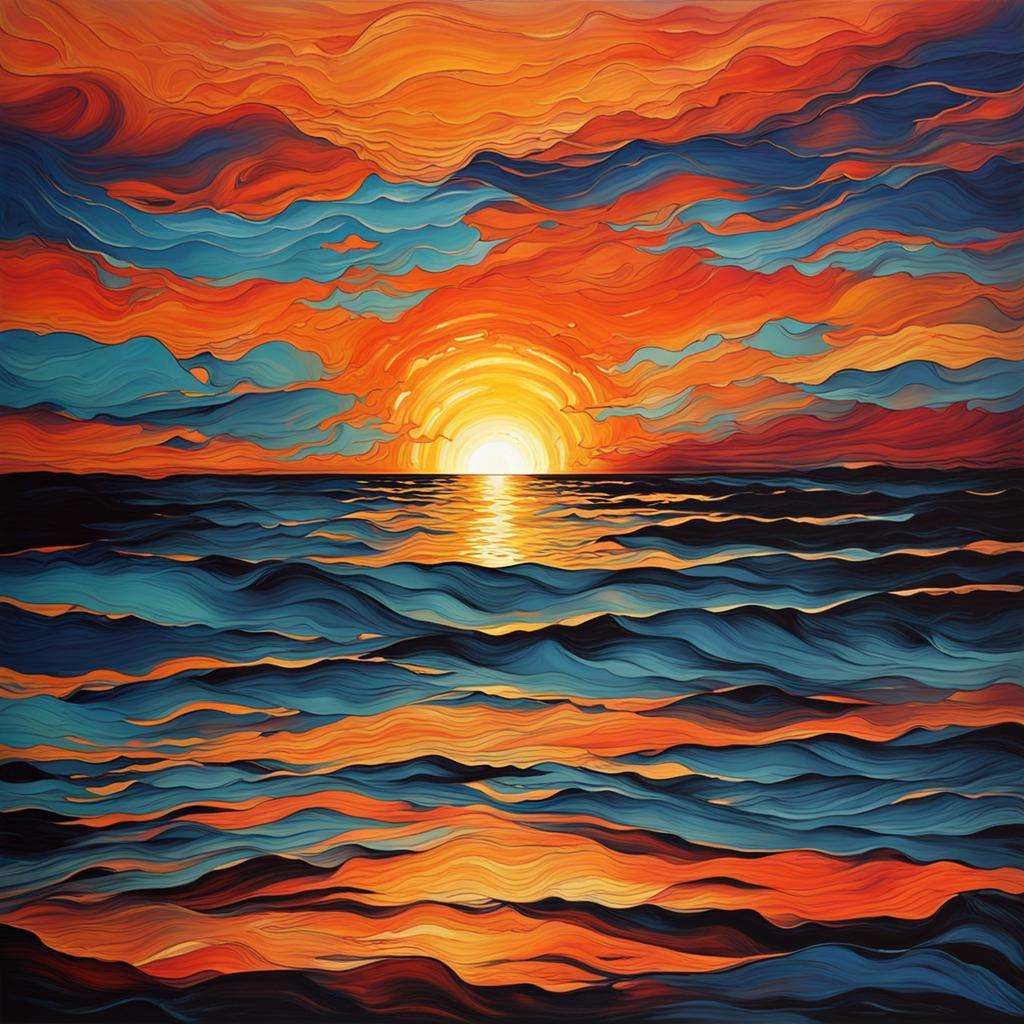 Закат на океане / Sunset ocean — creator.nightcafe.studio